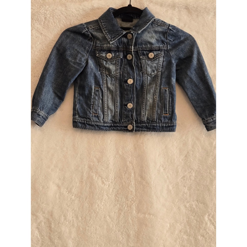 Baby Gap Disney Minnie Mouse Denim Jacket Girls 4T Blue Trucker 519661-00 SP23